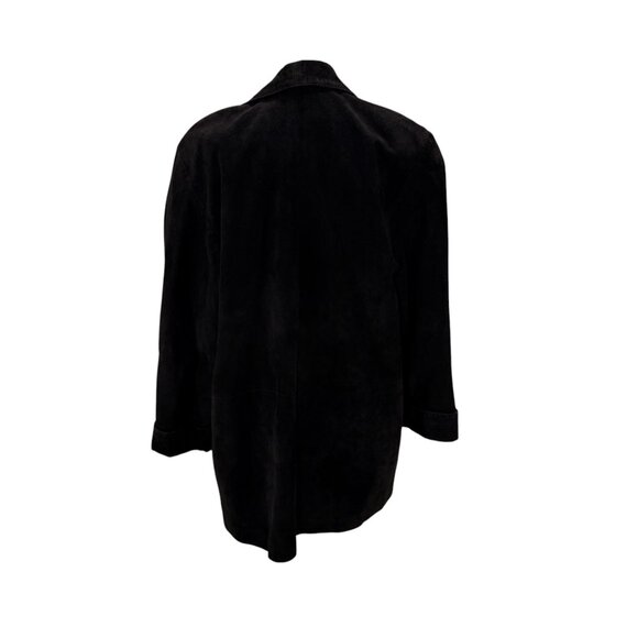 Lord & Taylor Vintage black suede open front jacket/blazer - Picture 5 of 7